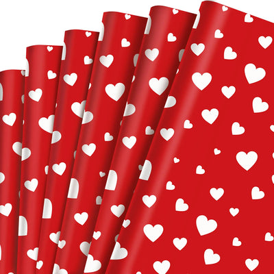 12 Sheets Hearts Wrapping Paper Valentines Day Gift Wrap Paper Heart-Shaped Wrapping Paper Red Love Pattern Wrap Paper Sweet Love Art Paper Valentines Day Party Birthday Wedding Decoration20x 27