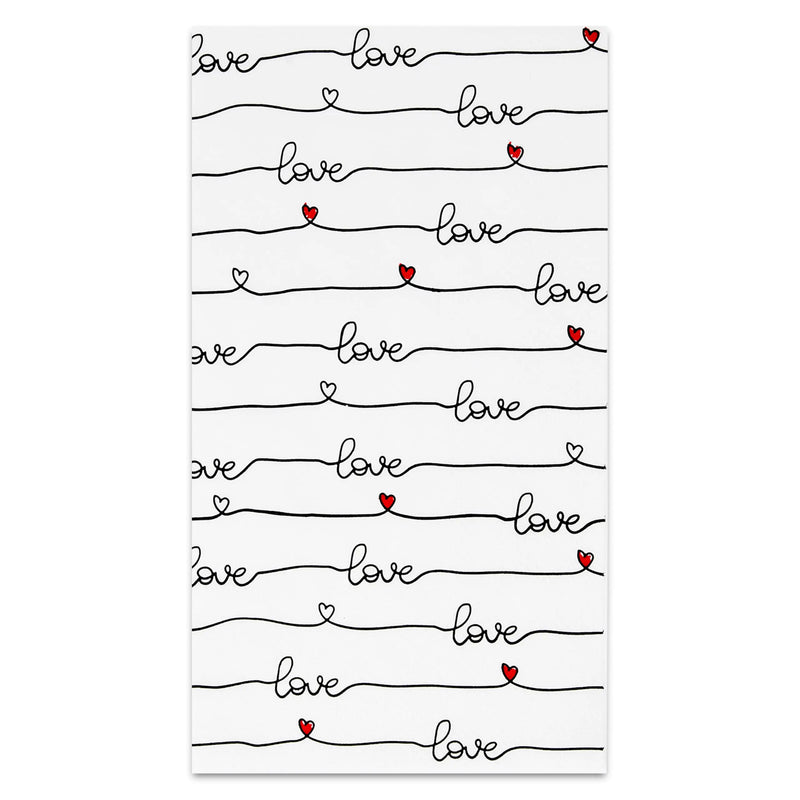 100 Count Valentines Day Love Heart Guest Napkins Disposable Paper Red Hearts Valentine Dinner Napkin for Valentines Wedding Birthday Party Dinner Supplies