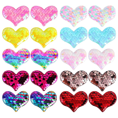 20pcs Heart Hair Clip for Girls Hair Accessories Pack Sparkle Glitter Sequins Toddler Clips Birthday Valentines Mothers Day Gift