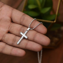 Artisan Cross Necklace with Ball Chain