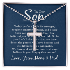 Artisan Cross Necklace with Ball Chain