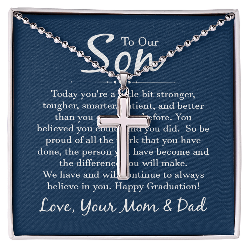 Artisan Cross Necklace with Ball Chain