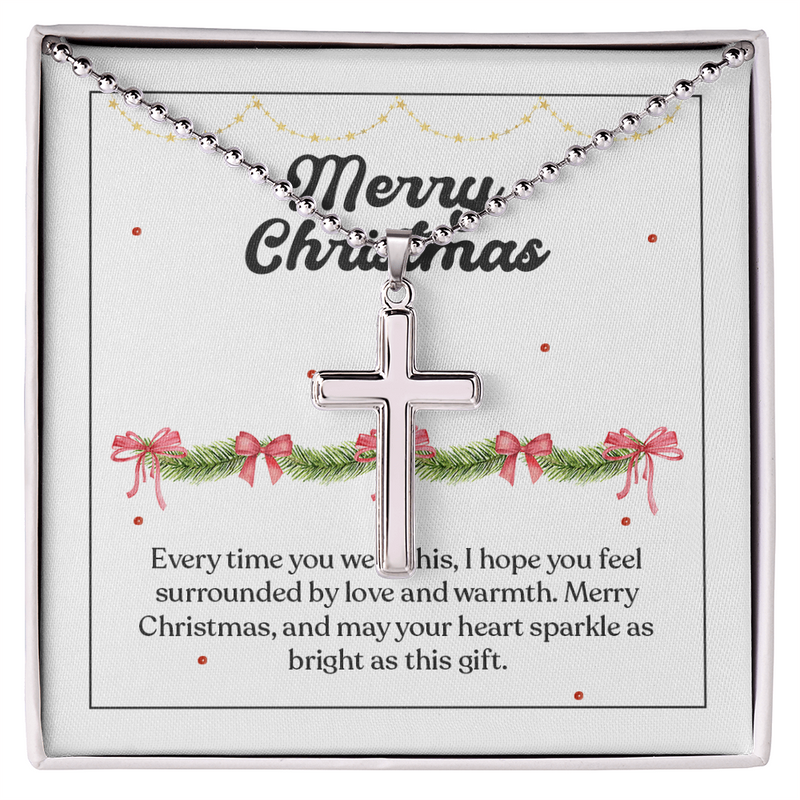 Artisan Cross Necklace with Ball Chain