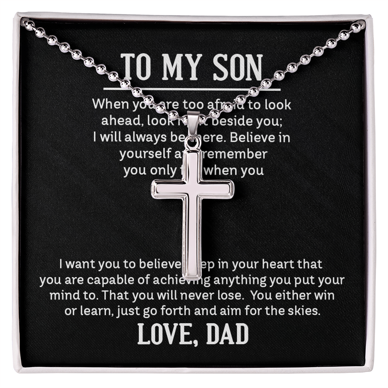 Artisan Cross Necklace with Ball Chain