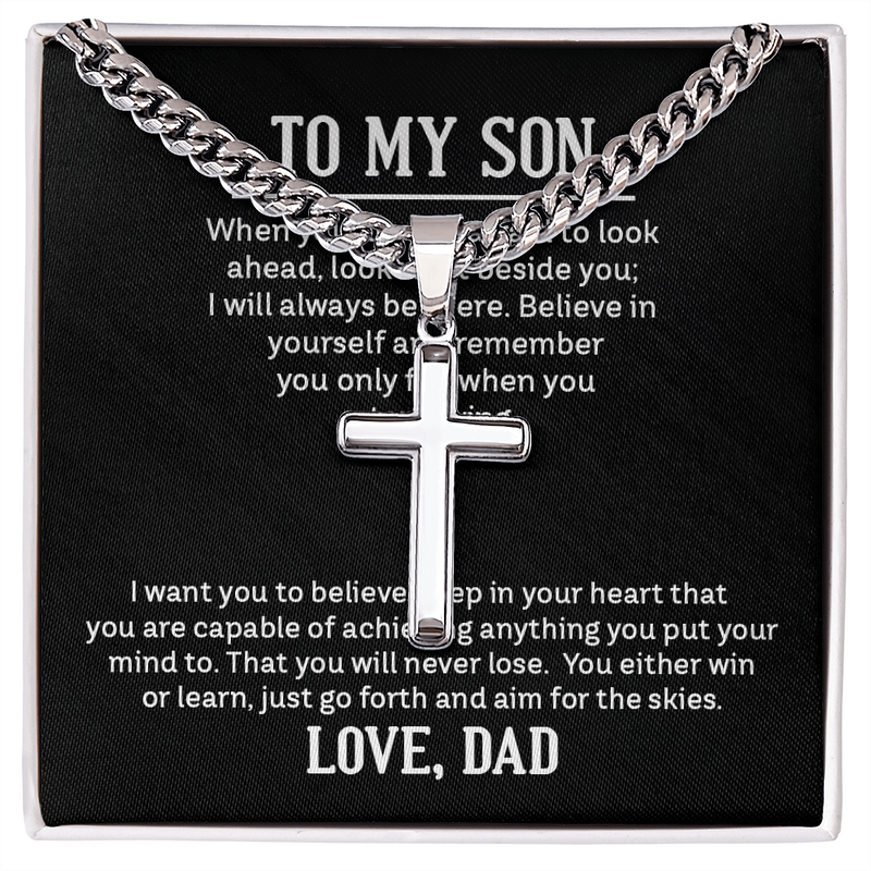 Artisan Cross with Cuban Link Chain