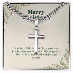 Artisan Cross with Cuban Link Chain