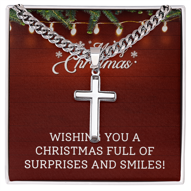 Artisan Cross with Cuban Link Chain