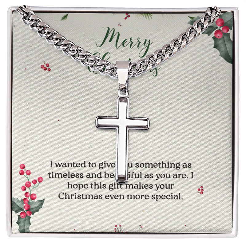 Artisan Cross with Cuban Link Chain