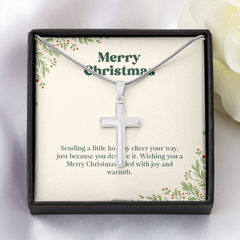 Artisan Cross Necklace with Snake Chain