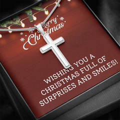 Artisan Cross Necklace with Snake Chain