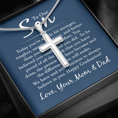 Artisan Cross Necklace with Snake Chain