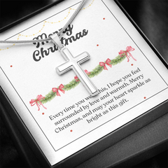 Artisan Cross Necklace with Snake Chain