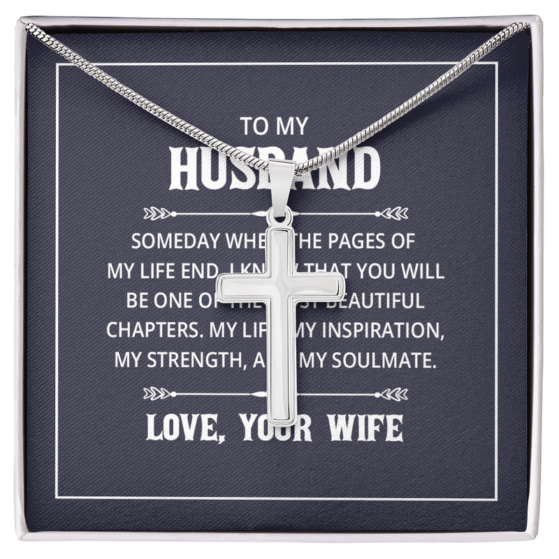 Artisan Cross Necklace with Snake Chain