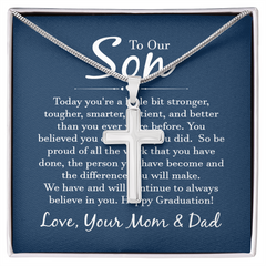 Artisan Cross Necklace with Snake Chain