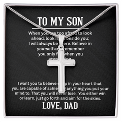 Artisan Cross Necklace with Snake Chain