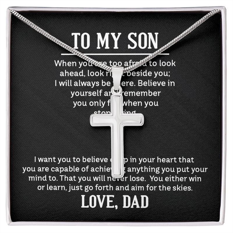 Artisan Cross Necklace with Snake Chain