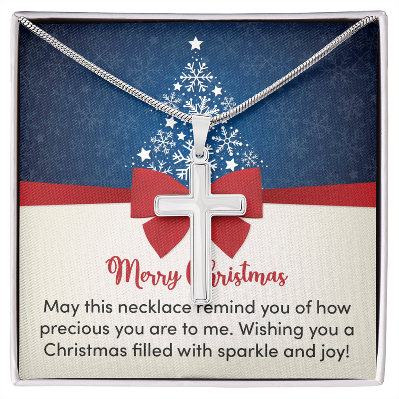 Artisan Cross Necklace with Snake Chain