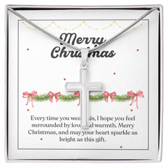 Artisan Cross Necklace with Snake Chain