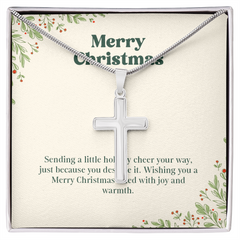 Artisan Cross Necklace with Snake Chain