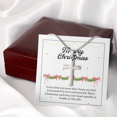 Artisan Cross Necklace with Snake Chain