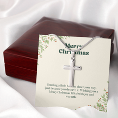 Artisan Cross Necklace with Snake Chain