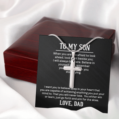 Artisan Cross Necklace with Snake Chain