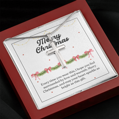 Artisan Cross Necklace with Snake Chain