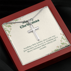 Artisan Cross Necklace with Snake Chain