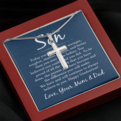 Artisan Cross Necklace with Snake Chain