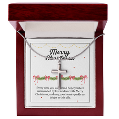 Artisan Cross Necklace with Snake Chain