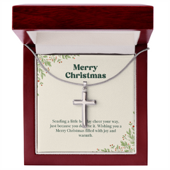 Artisan Cross Necklace with Snake Chain