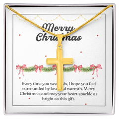 Artisan Cross Necklace with Snake Chain