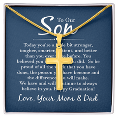 Artisan Cross Necklace with Snake Chain