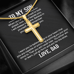 Artisan Cross Necklace with Snake Chain