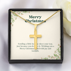 Artisan Cross Necklace with Snake Chain