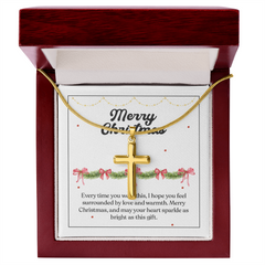 Artisan Cross Necklace with Snake Chain