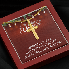 Artisan Cross Necklace with Snake Chain