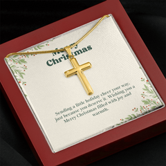 Artisan Cross Necklace with Snake Chain