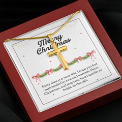 Artisan Cross Necklace with Snake Chain