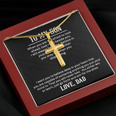 Artisan Cross Necklace with Snake Chain