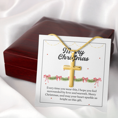 Artisan Cross Necklace with Snake Chain