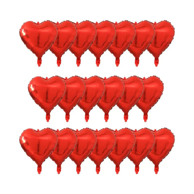20 Pcs 18 inch Red Heart-Shaped Balloons Foil Mylar Balloons for Birthday Wedding Engagement Valentines Day Decoration Party Supplies