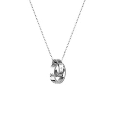 YAISZYW Womens Cubic Zirconia Round Necklace 18K Gold Stainless Steel Heart-Shaped Double Ring Necklace Suitable for Birthdays Anniversaries Valentines Day Mothers Day Gifts